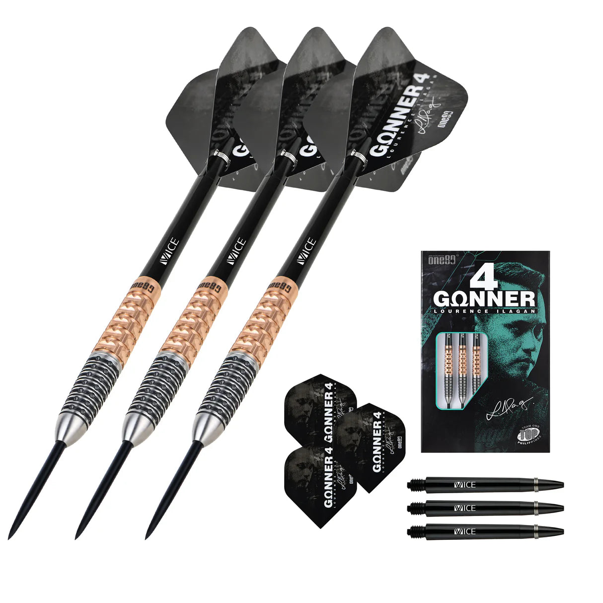 One80 GUNNER 4 Steeltip Black&Rosegold