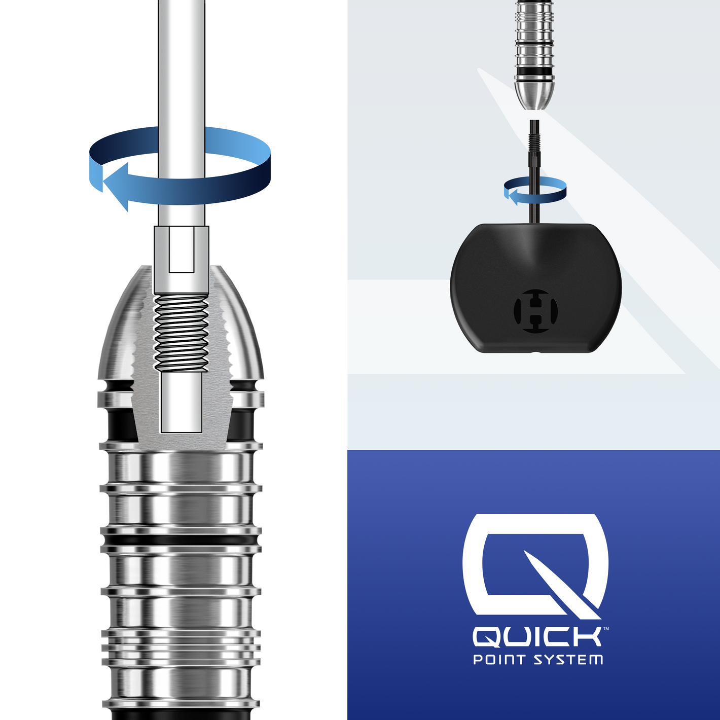 Harrows Quick Point Dartspitzen - Schwarz
