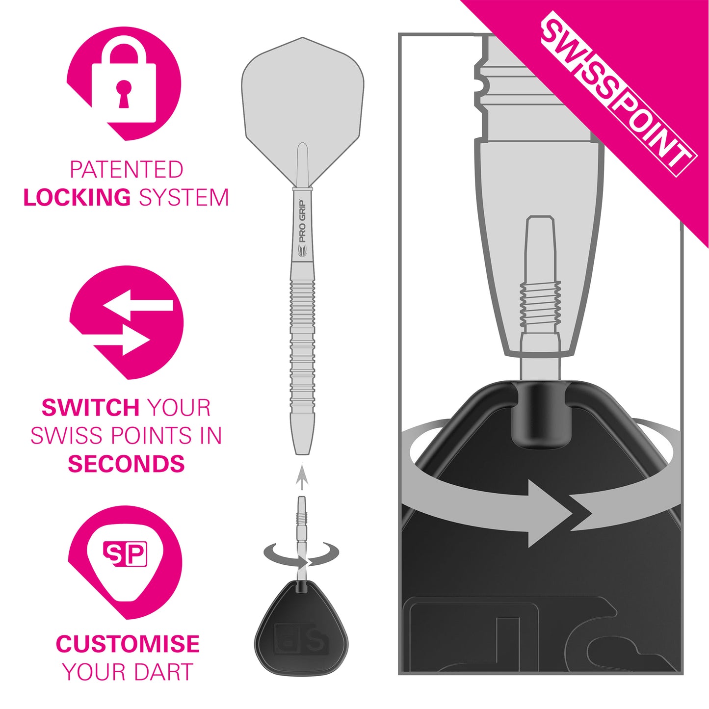 Target Swiss Point SLK Dartspitzen - Schwarz