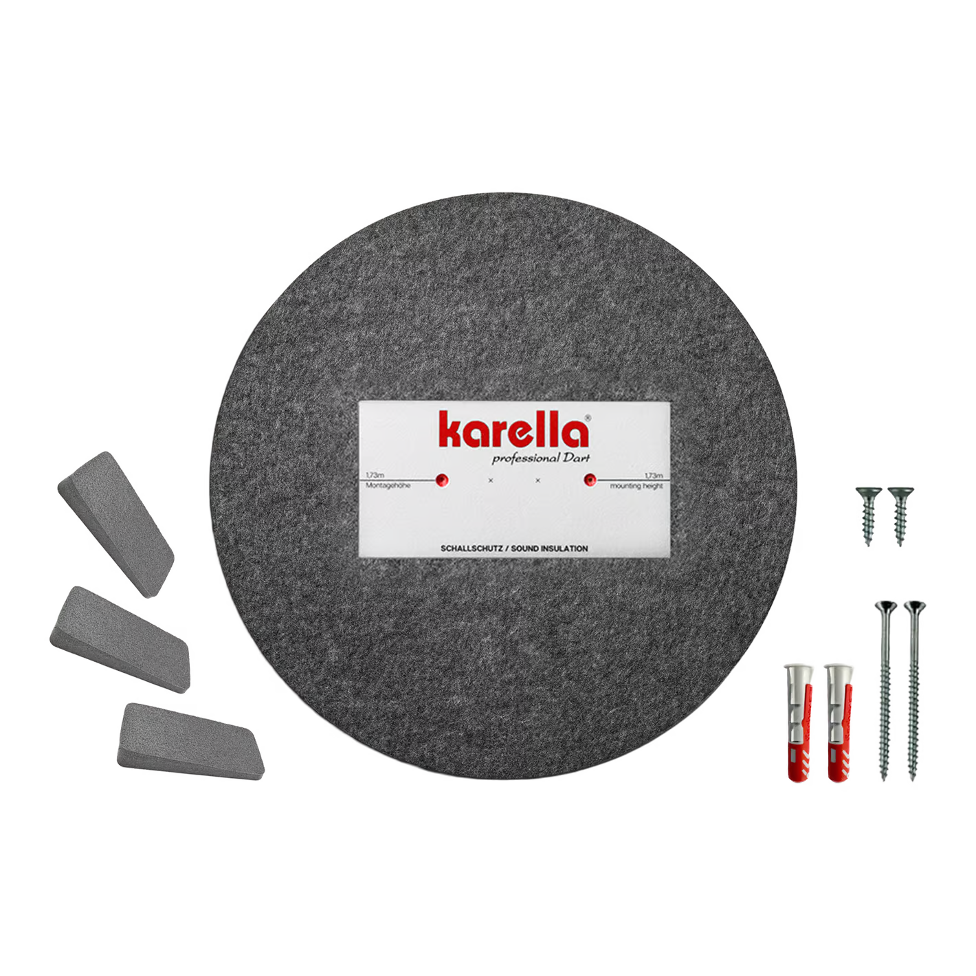 Kompakter Schallschutz Karella für Steeldartboards