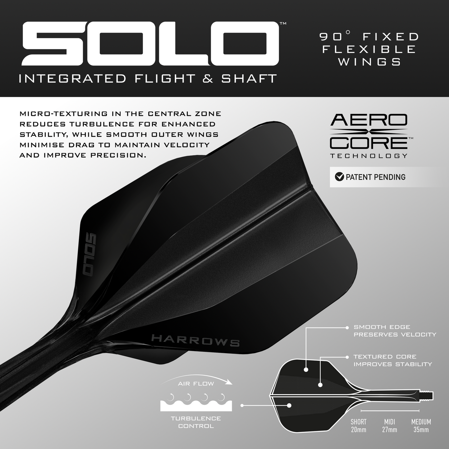 Harrows Solo No6 Flight-Shaft-System - Schwarz