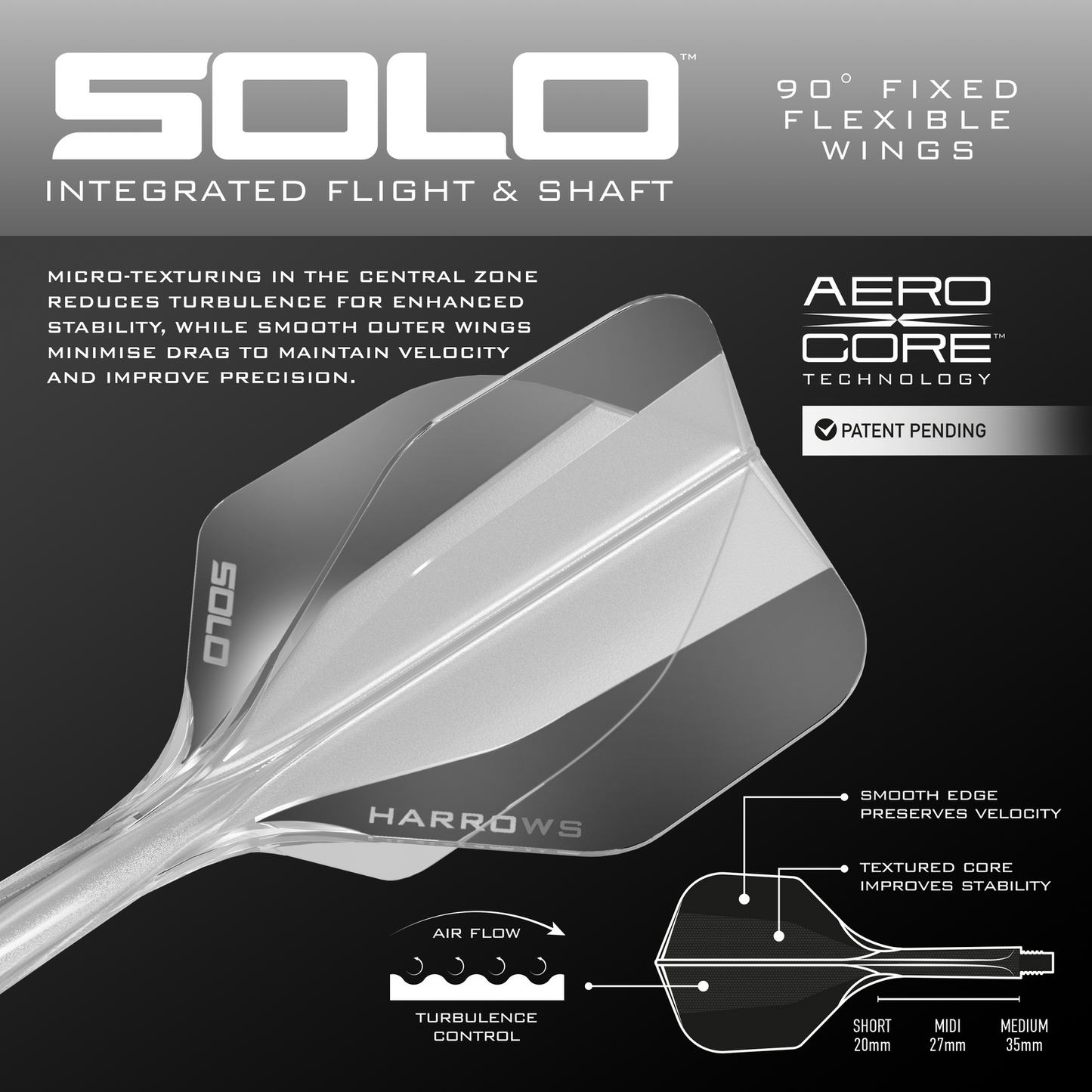 Harrows Solo No6 Flight-Shaft-System - Clear