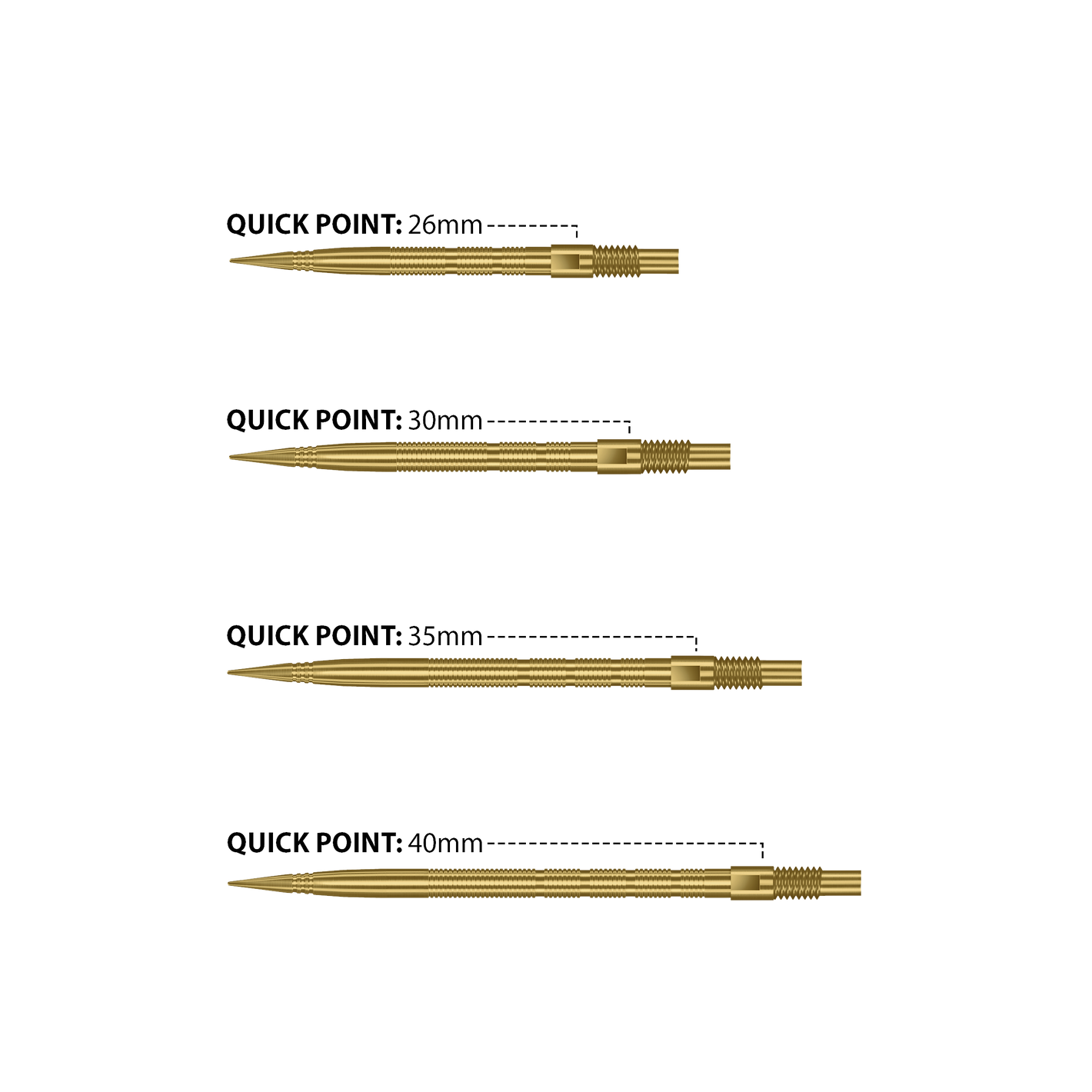 Harrows Quick Point Micro Ridge Dartspitzen - Gold