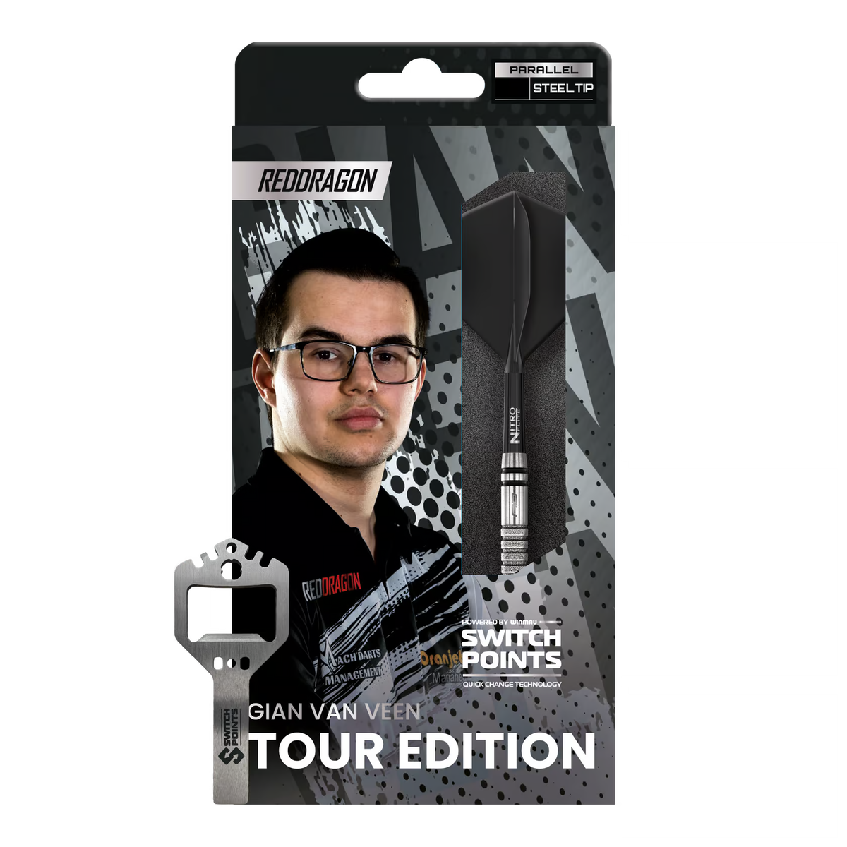 Red Dragon Gian Van Veen Tour Edition Switch Point Steeldarts - 21g