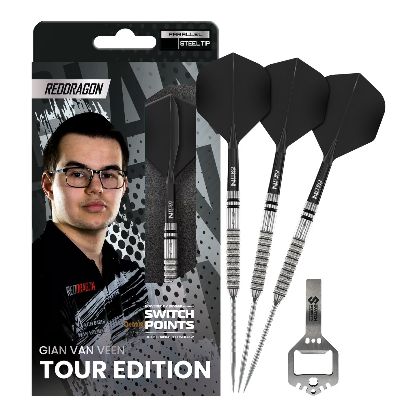 Red Dragon Gian Van Veen Tour Edition Switch Point Steeldarts - 21g